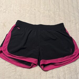 Reebok Black and Pink Women's Athletic Shorts